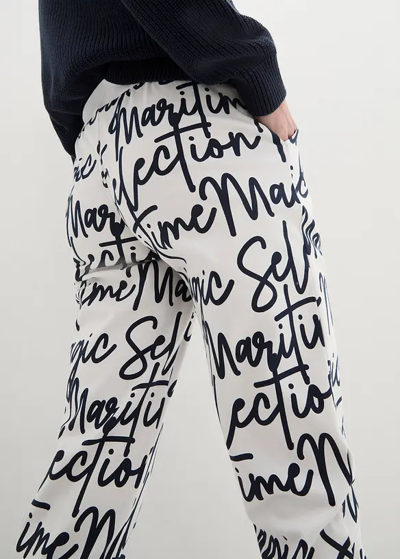 Pantaloni stampati con elastico in vita, bonprix