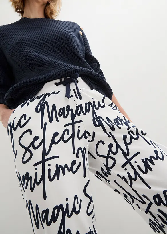 Pantaloni stampati con elastico in vita, bonprix