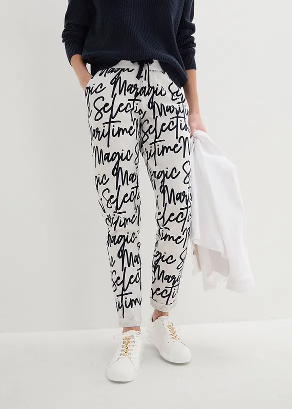 Pantaloni stampati con elastico in vita, bonprix