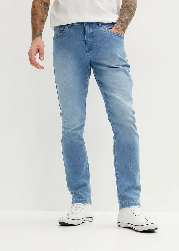 Jeans elasticizzati leggeri slim fit, straight, bonprix