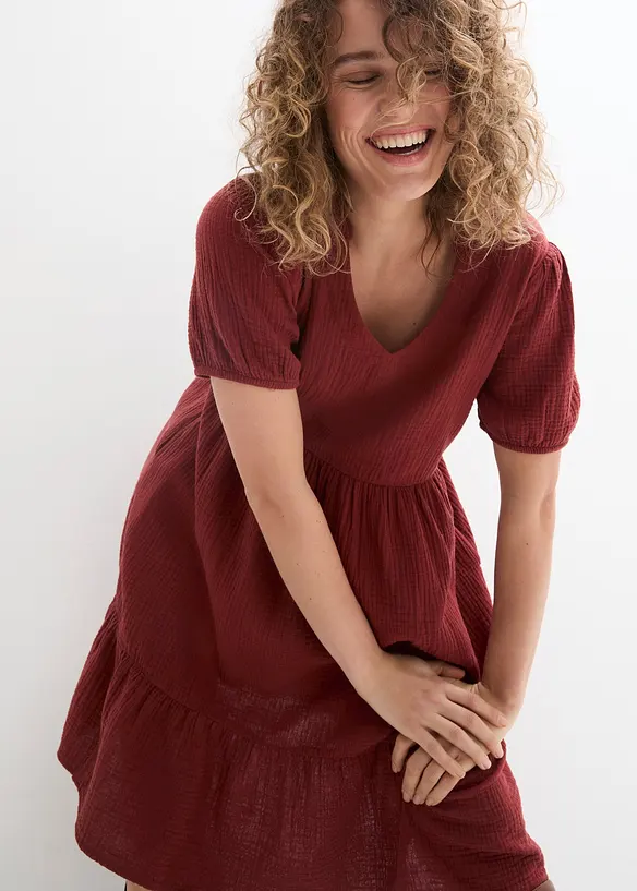 Abito oversize in mussola di cotone, bonprix