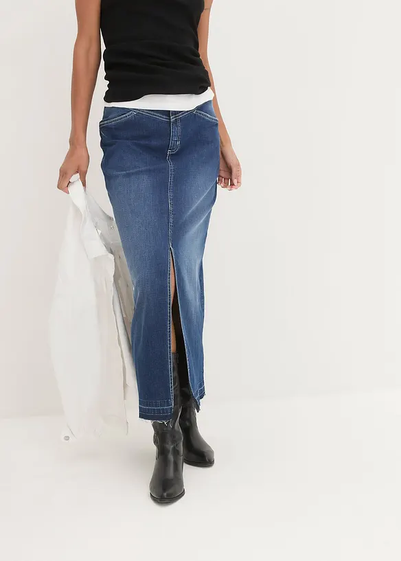 Gonna lunga di jeans, bonprix