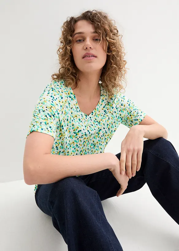 Maglia di jersey in misto lino e viscosa, bonprix