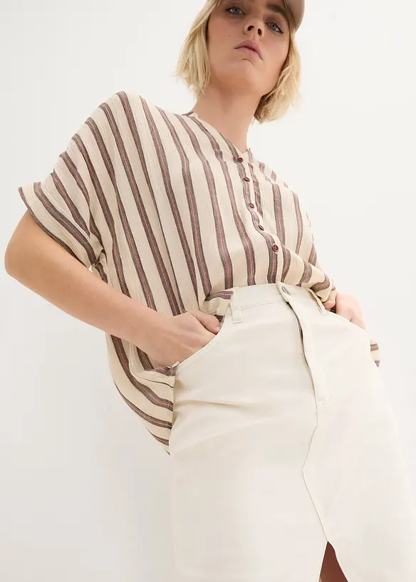 Gonna midi di jeans elasticizzata, John Baner JEANSWEAR