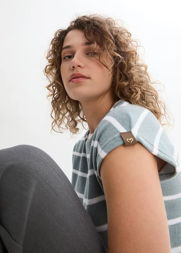 Maglia a maniche corte in spugna a righe, bonprix