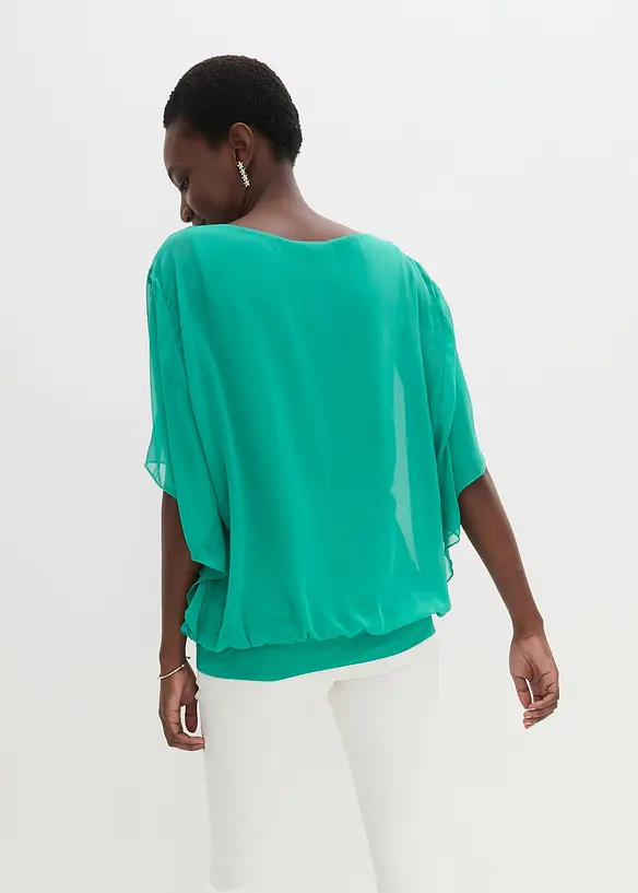 Blusa in chiffon con canotta, bonprix