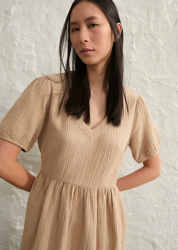 Abito oversize in mussola di cotone, bonprix