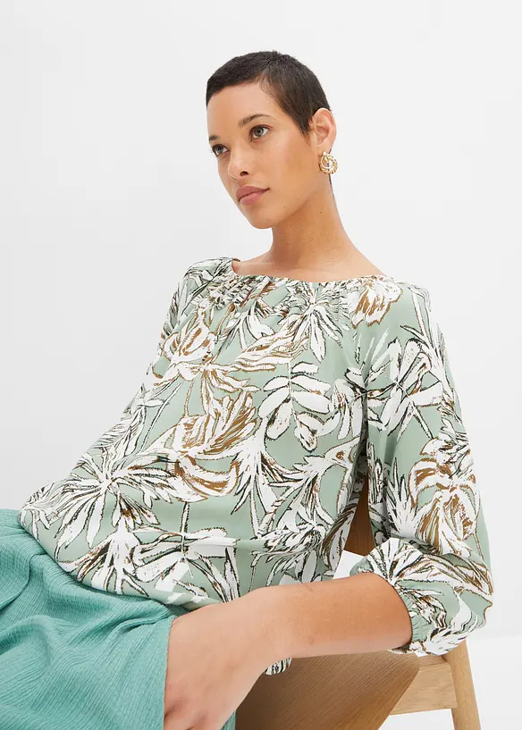Blusa fantasia in viscosa fluente, bonprix
