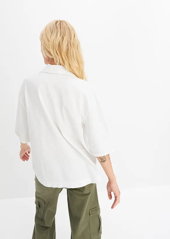 Blusa in misto lino e viscosa fresco, bonprix