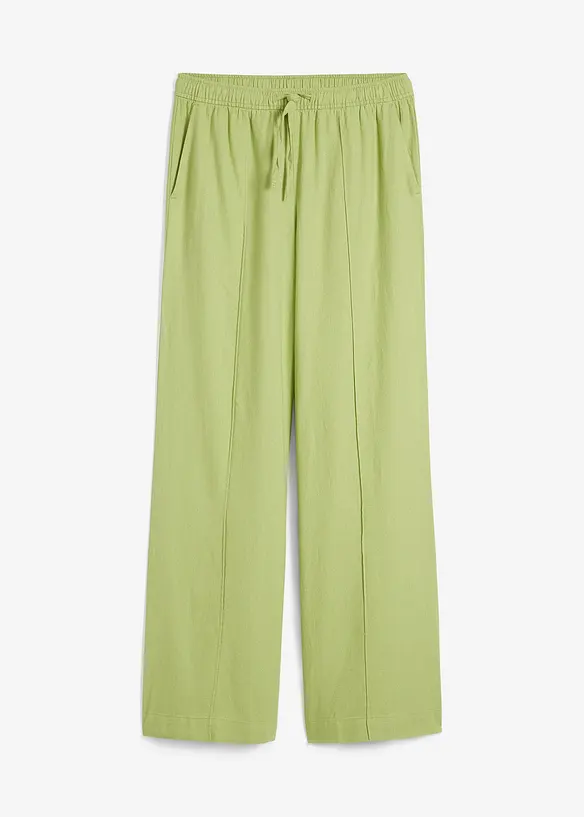 Pantaloni a palazzo in misto lino e viscosa leggero, bonprix