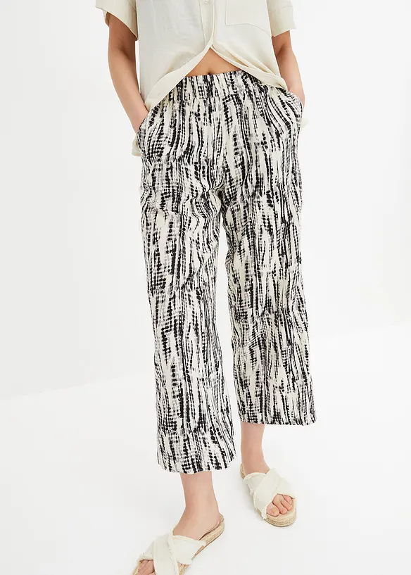 Pantaloni con elastico in vita in viscosa fluente, bonprix