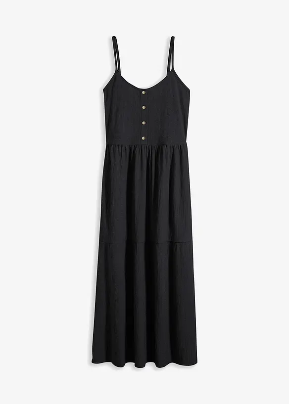 Abito di jersey con volant e abbottonatura decorativa, bonprix
