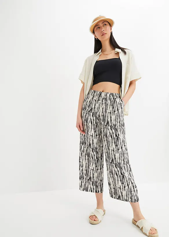 Pantaloni con elastico in vita in viscosa fluente, bonprix