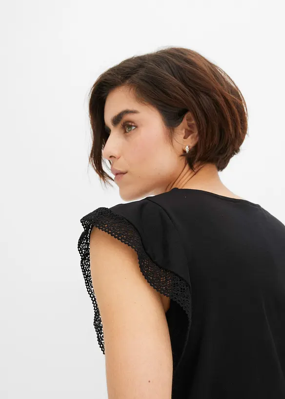 Maglia con pizzo, bonprix