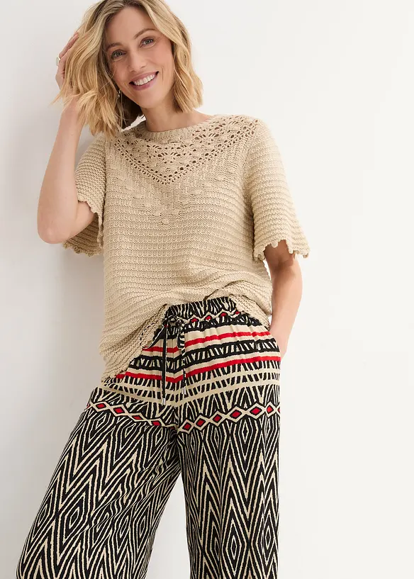 Pantaloni larghi in viscosa fluente, bonprix