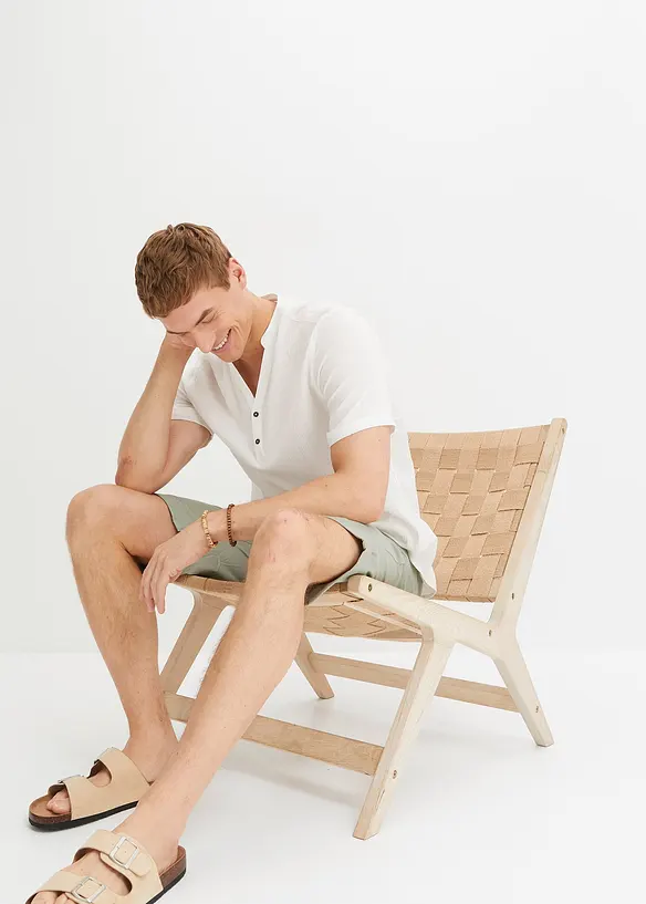 Bermuda con elastico in vita in misto lino, regular fit, bonprix