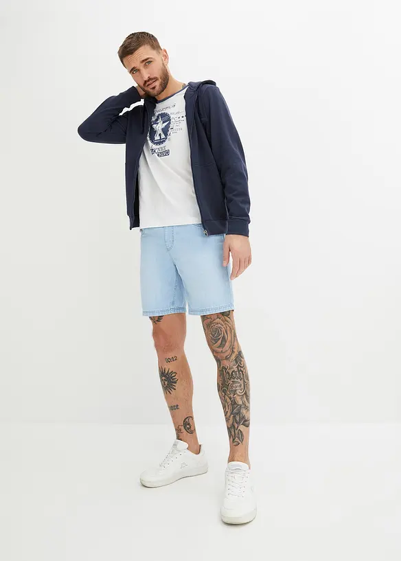 Bermuda di jeans con elastico in vita, regular fit, bonprix