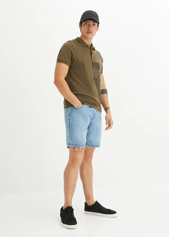 Bermuda di jeans con elastico in vita, regular fit, bonprix