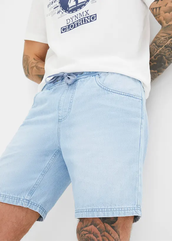 Bermuda di jeans con elastico in vita, regular fit, bonprix