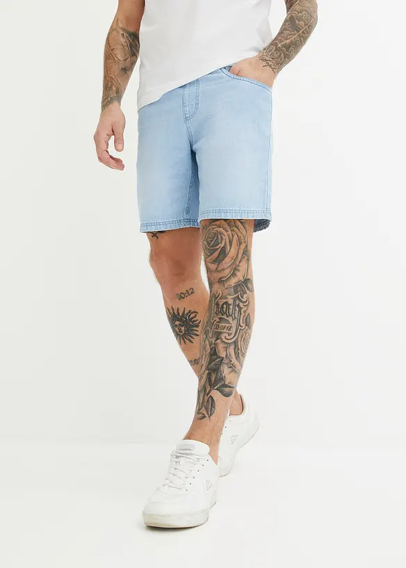 Bermuda di jeans con elastico in vita, regular fit, bonprix