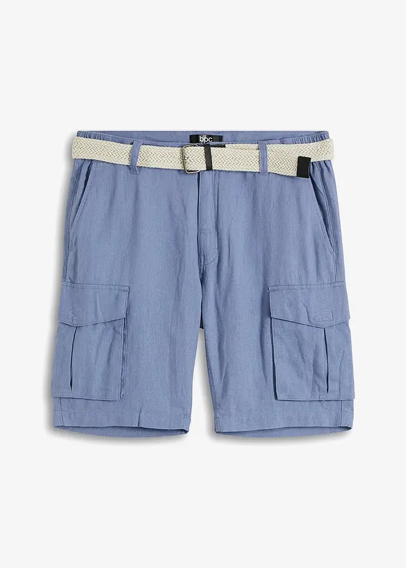 Bermuda cargo in misto lino con cintura, regular fit, bonprix