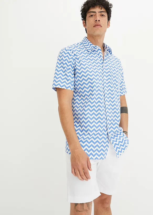 Camicia a maniche corte in fantasia grafica, bpc bonprix collection
