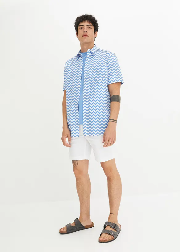 Camicia a maniche corte in fantasia grafica, bpc bonprix collection