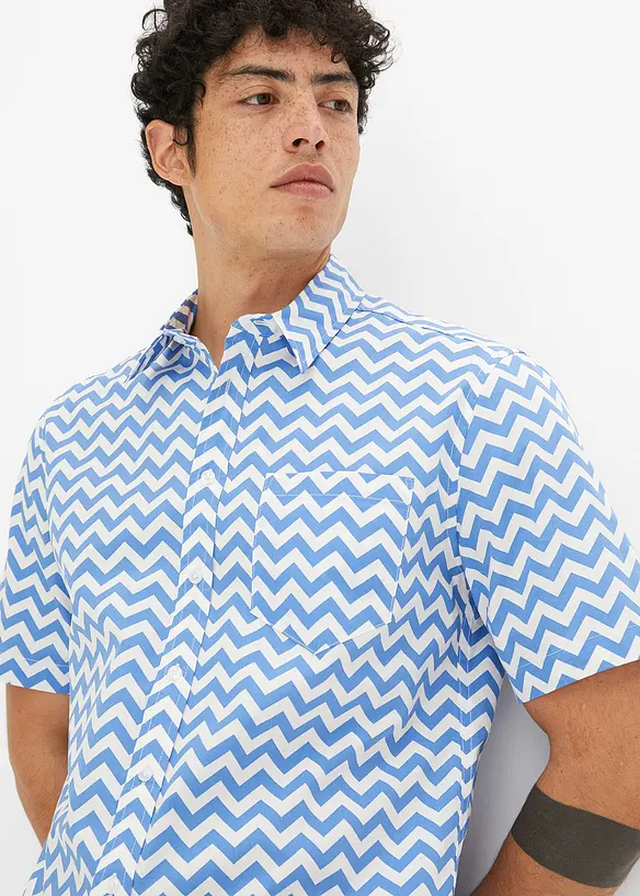 Camicia a maniche corte in fantasia grafica, bpc bonprix collection