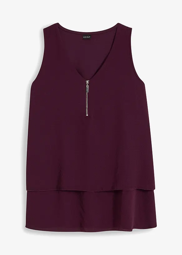 Top in viscosa con cerniera, bonprix