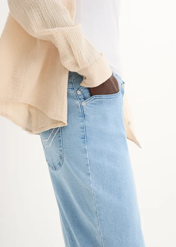 Jeans capri, a vita media, bonprix