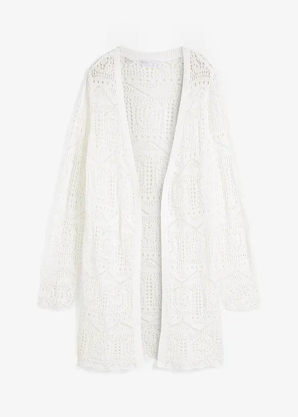 Cardigan lungo traforato, bonprix