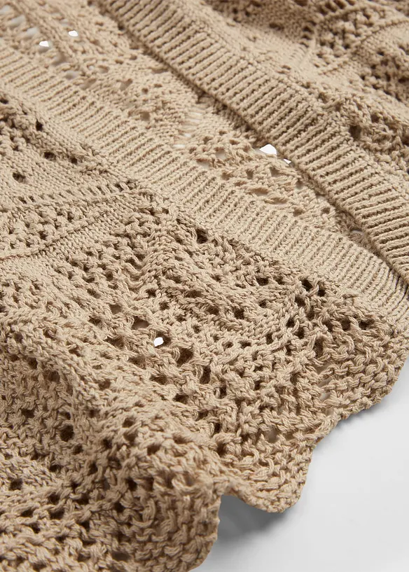 Cardigan lungo traforato, bonprix
