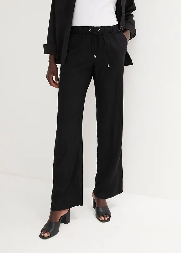 Pantaloni con elastico in vita in viscosa, bonprix
