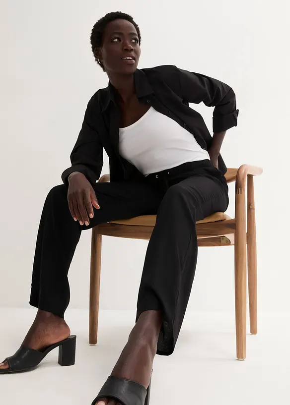 Pantaloni con elastico in vita in viscosa, bonprix