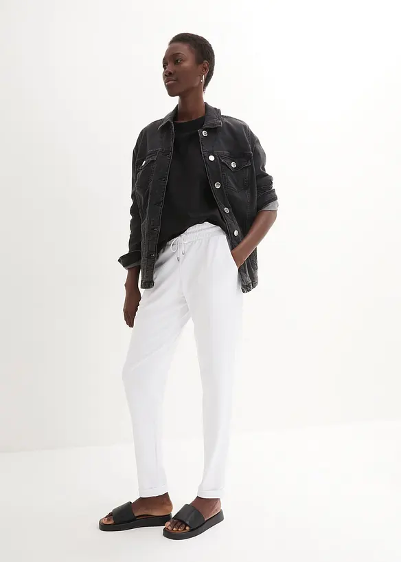 Pantaloni con elastico in vita in misto viscosa, bonprix
