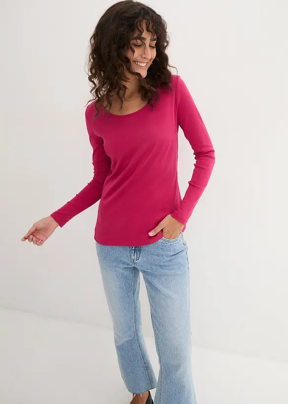 Maglia a maniche lunghe in puro cotone biologico, bonprix