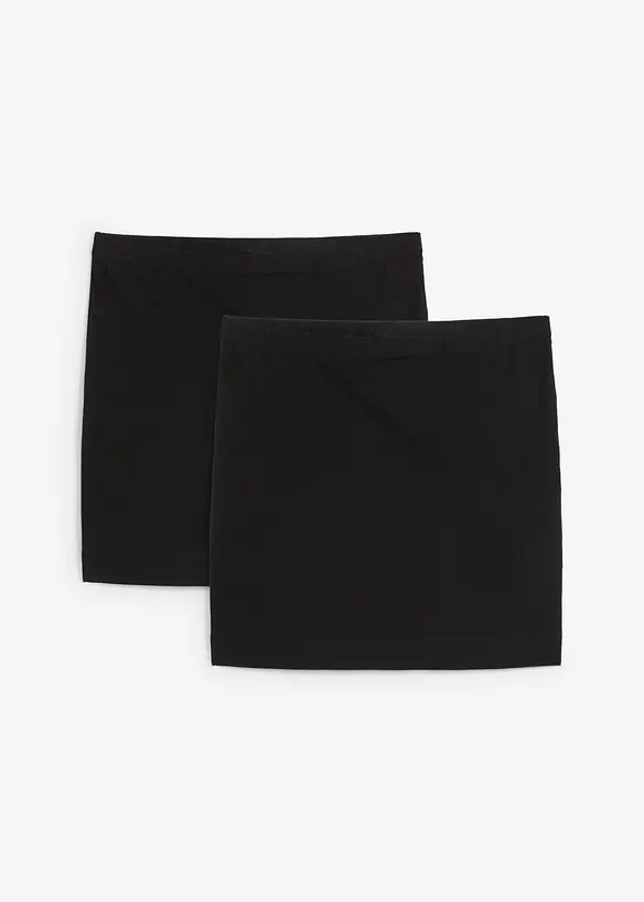 Gonna in jersey elasticizzato con cotone biologico (pacco da 2), bonprix
