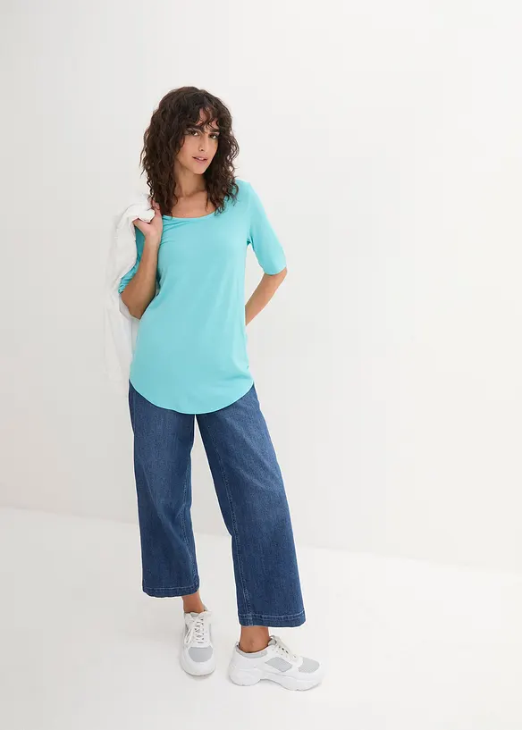 Maglia lunga in morbida viscosa, bonprix