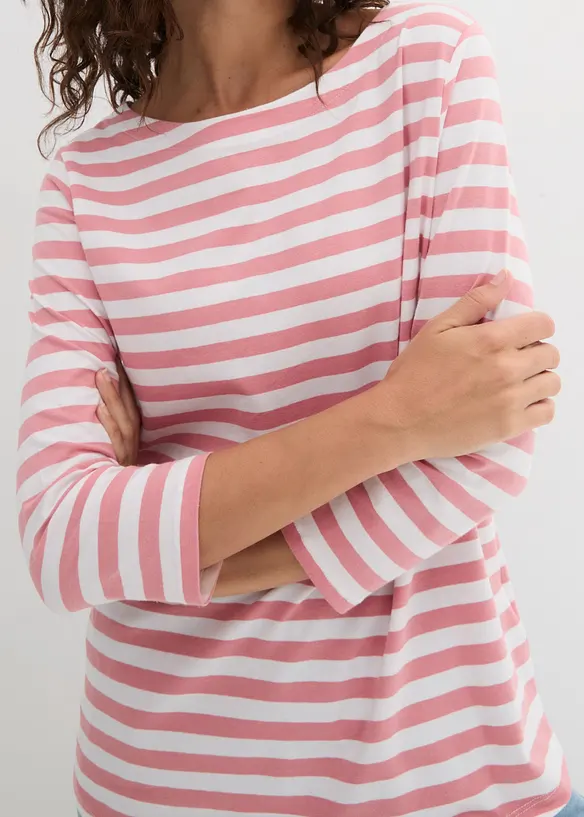 Maglia con maniche a 3/4 e scollo a barca, bonprix