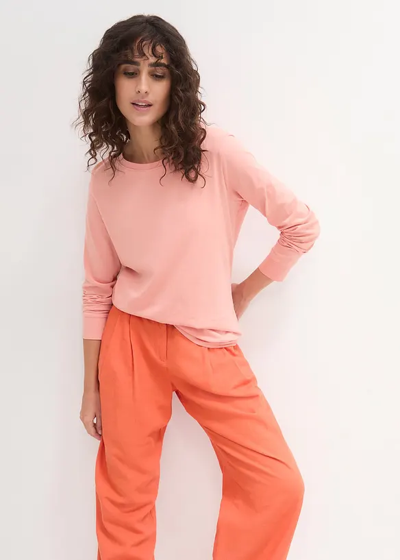 Maglia lunga con scollo rotondo e maniche lunghe (pacco da 5), bonprix
