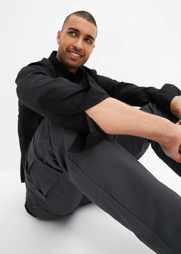 Camicia elasticizzata con cotone, slim fit, bonprix