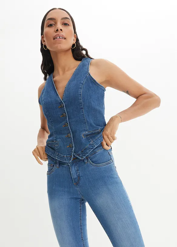 Jeans skinny elasticizzati, vita media, bonprix