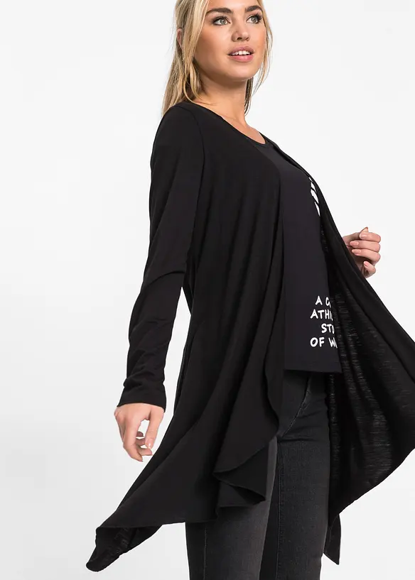Cardigan in maglia misto viscosa, bonprix
