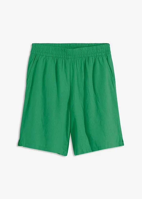 Bermuda in misto lino con elastico in vita, bonprix