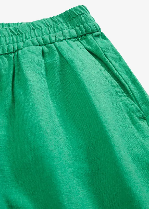 Bermuda in misto lino con elastico in vita, bonprix