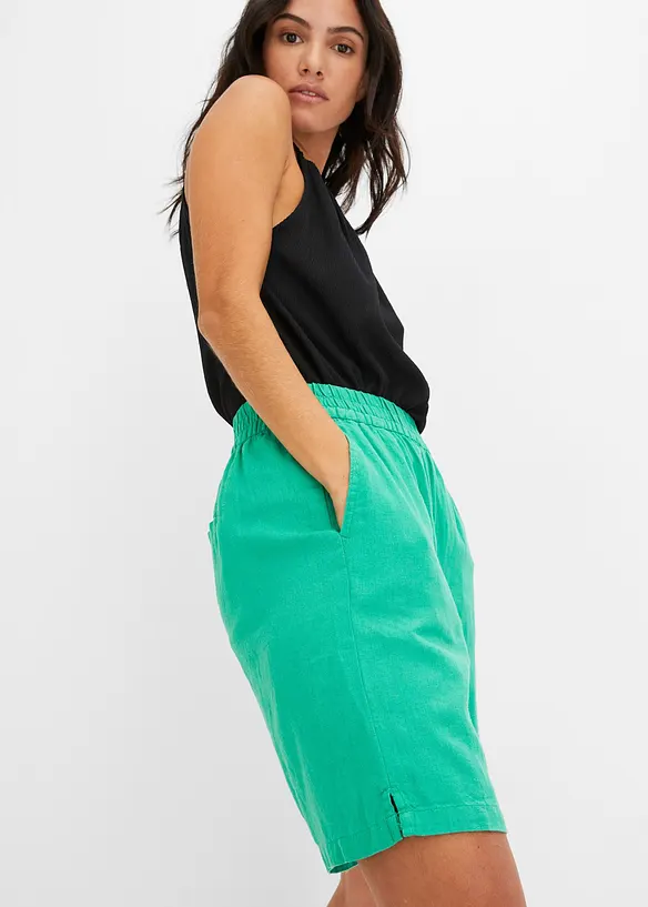 Bermuda in misto lino con elastico in vita, bonprix