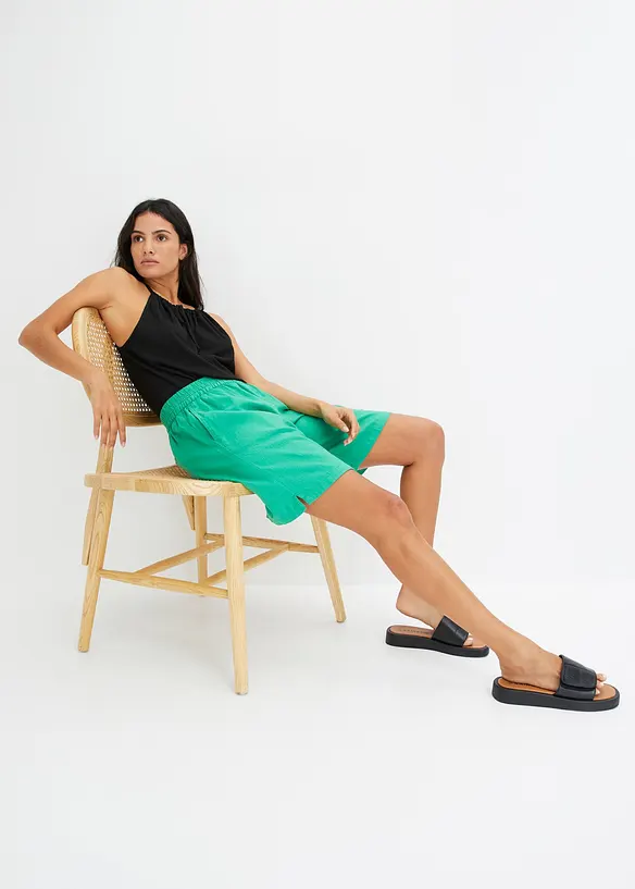 Bermuda in misto lino con elastico in vita, bonprix
