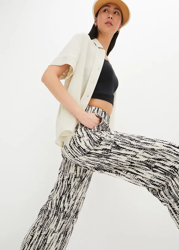 Pantaloni con elastico in vita in viscosa fluente, bonprix