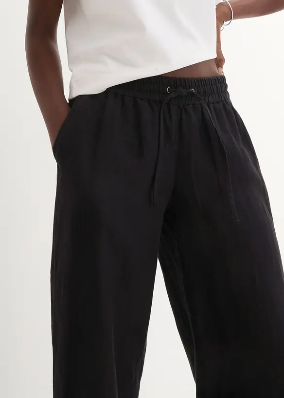 Pantaloni a palazzo in puro lino, bonprix