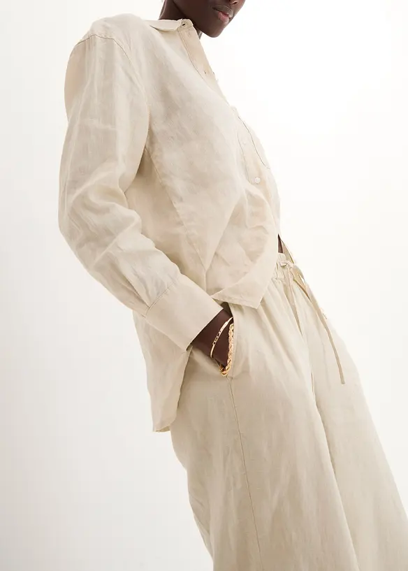 Pantaloni a palazzo in puro lino, bonprix